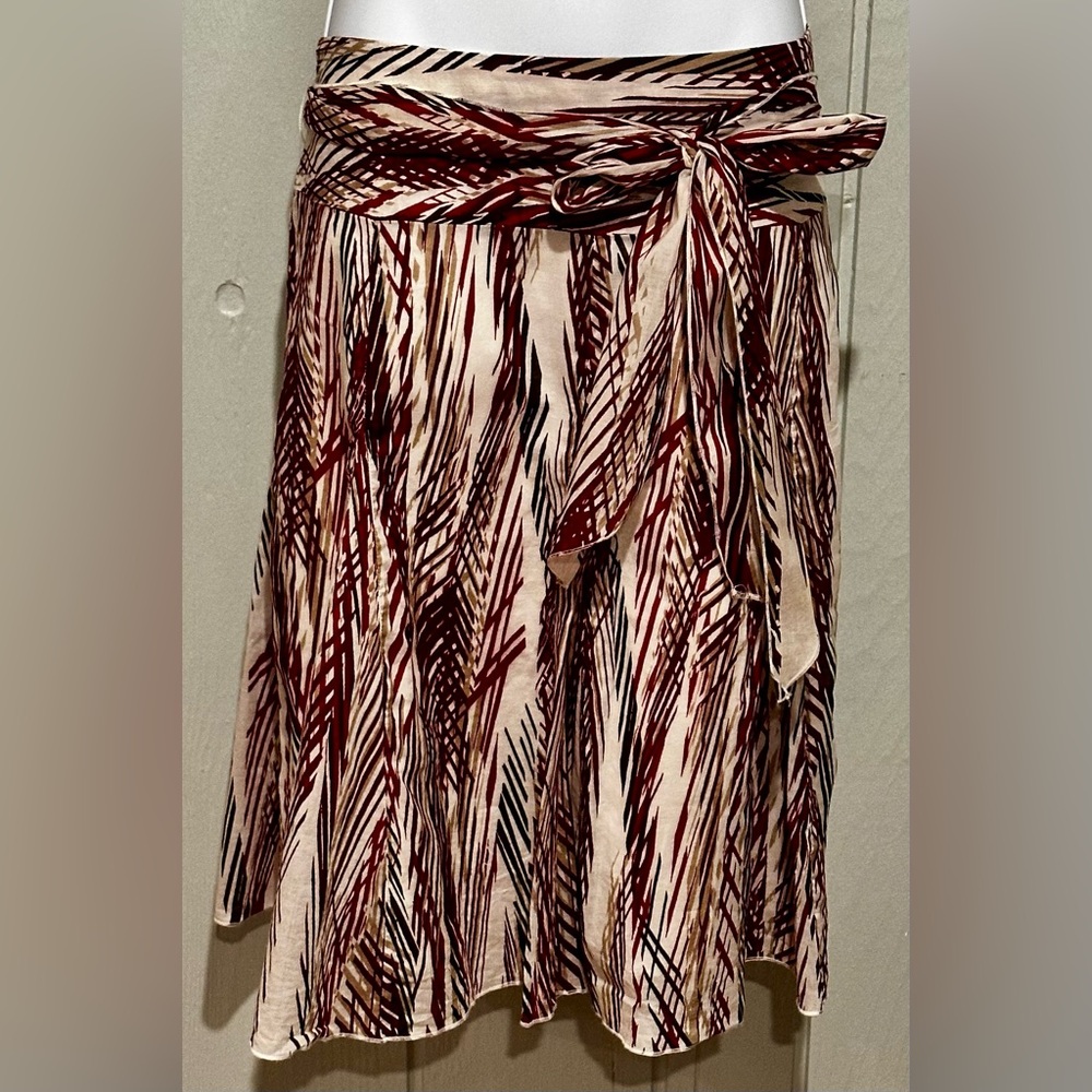 Apt. 9 Women's 100% Cotton Midi Skirt in Red & Cream